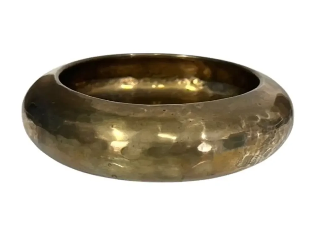 Vintage Solid Brass Hammered Vase Bowl Pot floral Planter VTG Made in India